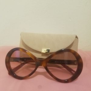 CHLOE DAISY SUNGLASSES ACETATE BROWN CAT EYE NWT